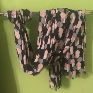 EEUC Kate Spade Pink/Black/White Polka Dot Scarf